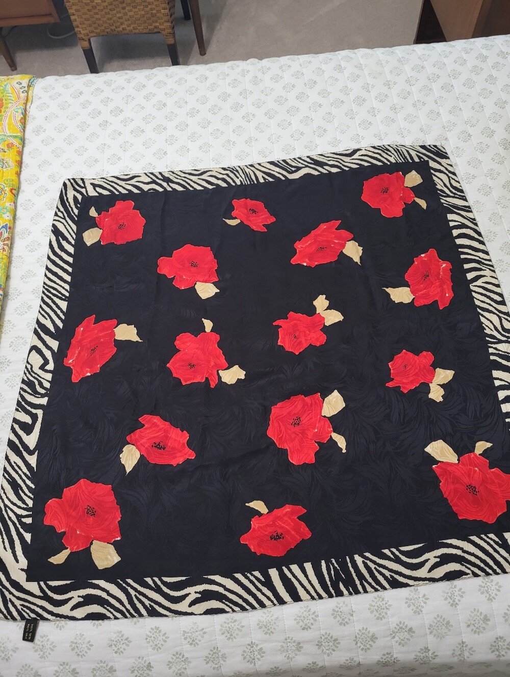 100%  Silk Scarf Zebra Pattern